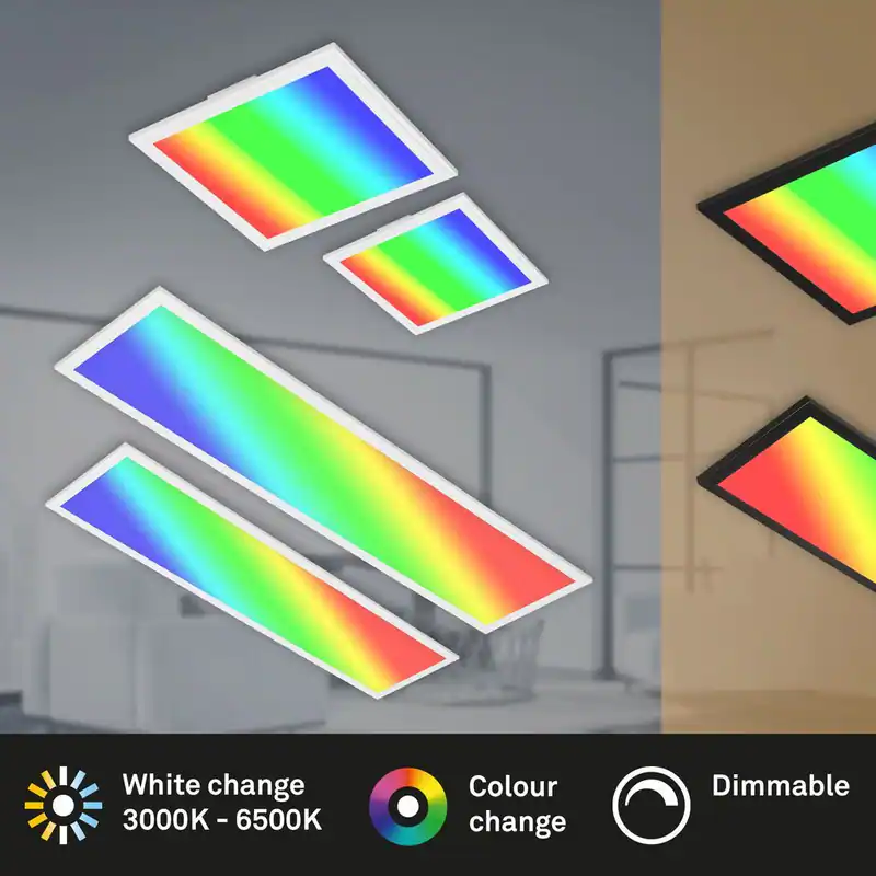 LED Panel Deckenleuchte Dimmbar Fernbedienung CCT RGB Flach Schwarz Weiß
