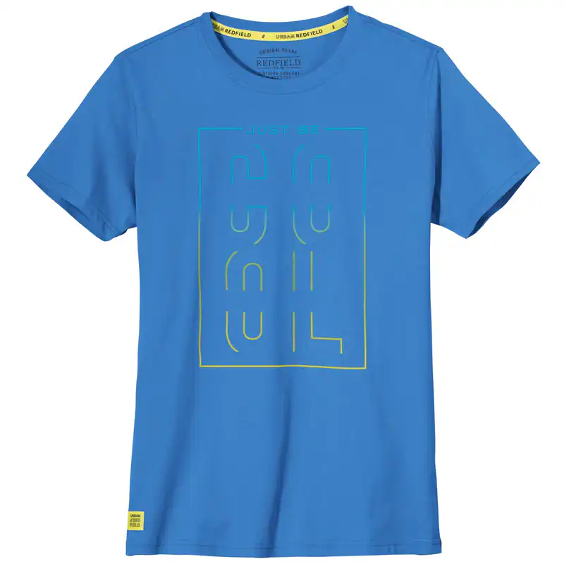 Redfield Übergrößen T-Shirt Frontprint COOL blau