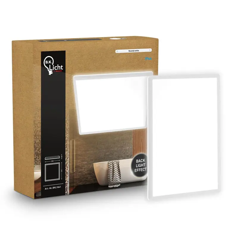 Deckenleuchte LED Deckenlampe Bad Panel Flach Indirekt Neutralweiß IP44 24x24cm
