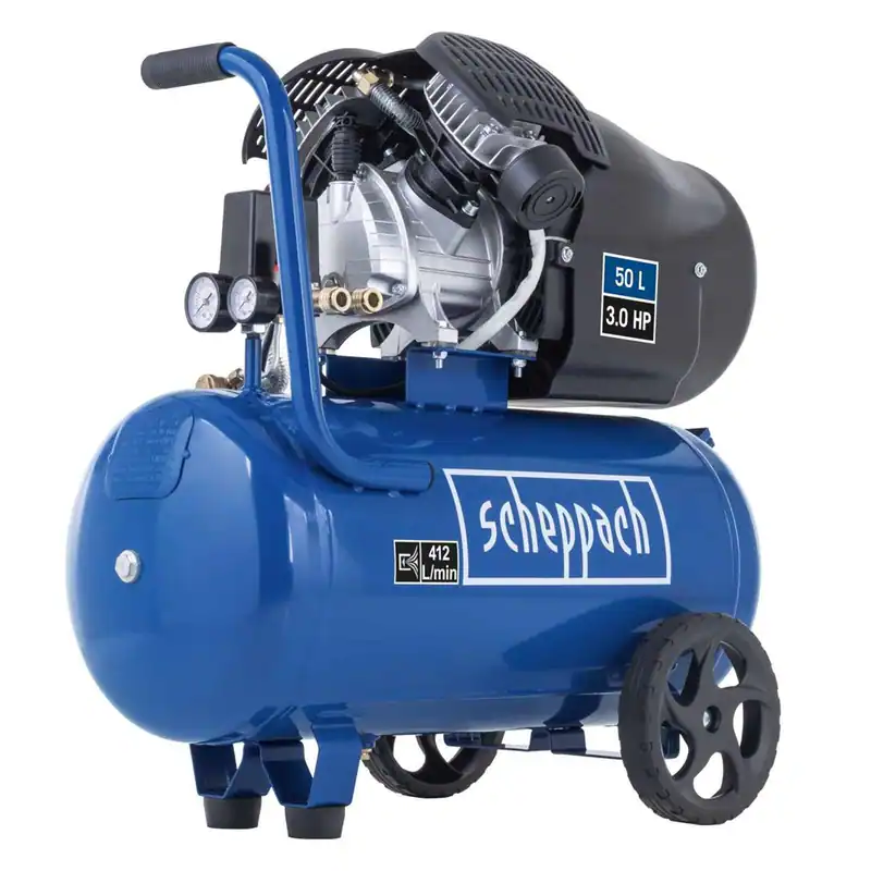 Scheppach Kompressor 50 L Luftkompressor 10 bar Druckluft 3PS - 412L/min HC53DC