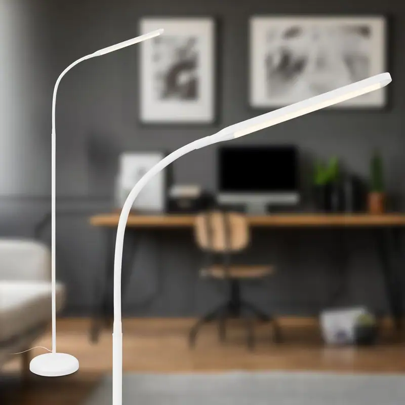 LED Stehlampe Touch Dimmbar Warmweiß Schwenkbar Leselampe 170cm USB-C Weiß