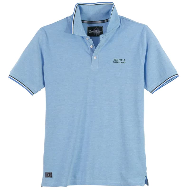 Redfield XXL Poloshirt himmelblau melange modisch
