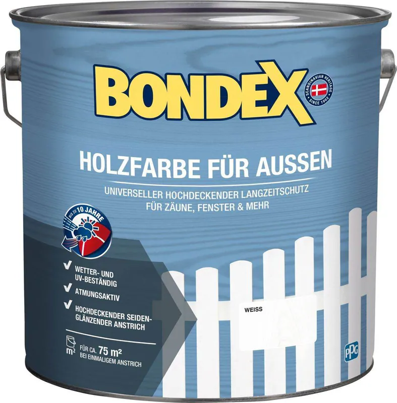 Bondex Holzfarbe für Außen Aktionsgebinde, 7,5 l, Hochdeckend, Wetterschutzfarbe