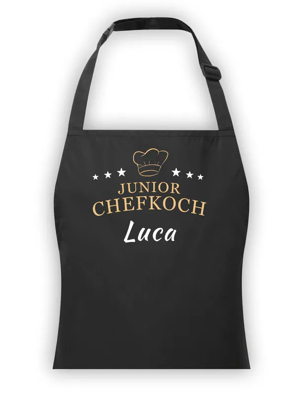 Kinder Schürze Kochschürze JUNIOR CHEFKOCH Print NAME PERSONALISIERT Geschenk