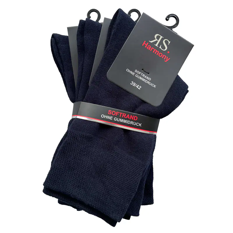 RS Harmony 3er-Pack Socken marine ohne Gummidruck