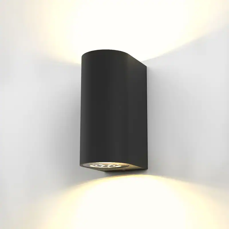 LED Wandleuchte Außen Wandlampe Strahler IP44 Bad GU10 10W 800lm Schwarz