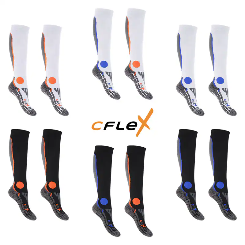 2 Paar CFLEX Sport Kompressions-Strümpfe Running Größen 35-43 Sportsocken