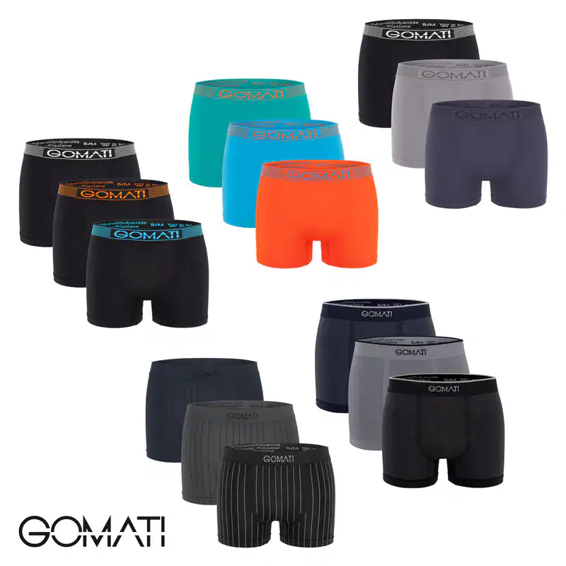 Gomati Herren Seamless Pants (3er Pack) Boxershorts ohne Nähte aus Microfaser