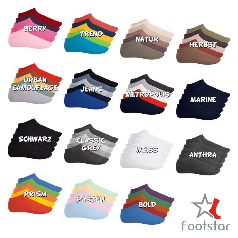 Footstar EVERYDAY! 10 Paar Damen & Herren Sneaker Socken