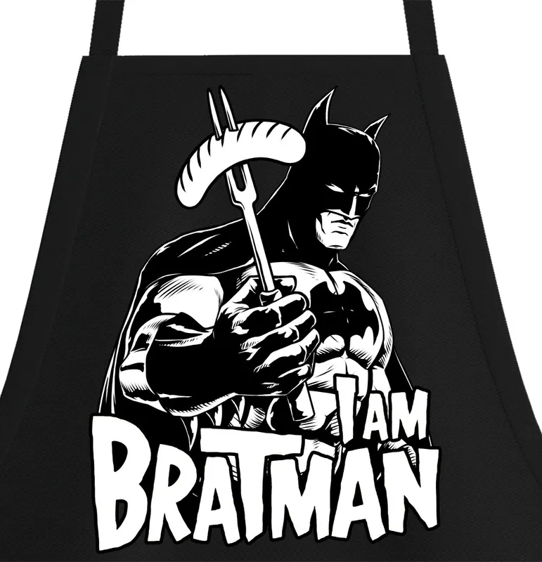 Grillschürze Schürze Kochschürze I AM BRATMAN Lustig Spruch Fun Logo BBQ Man
