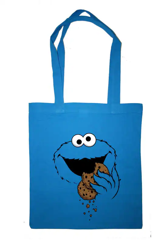 Stoffbeutel Baumwolle Tasche Jutebeutel Kekse-Monster Krümmel Cookie Fun Look