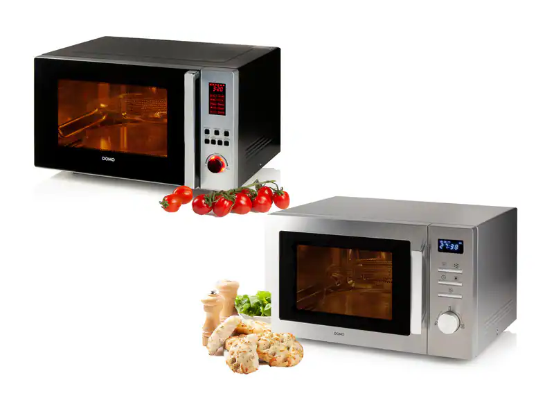 3in1 Mikrowellen mit Grill & Heißluft Design Silber & Schwarz Microwellen groß