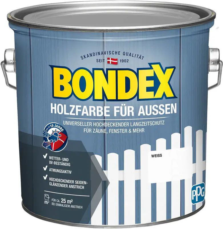 BONDEX Holzfarbe für Außen, 2,5 l, Langzeitschutz, hochdeckend, wetterschutz