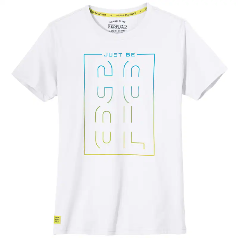 Redfield Übergrößen T-Shirt Frontprint COOL weiß
