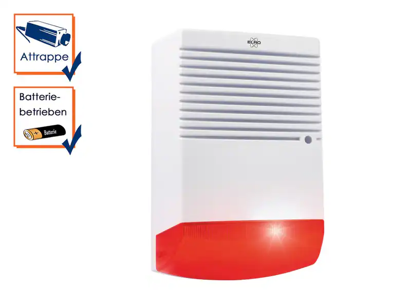 Dummy Sirene mit blinkender LED Batteriebetrieb Alarmanlagen Attrappe Fake Haus