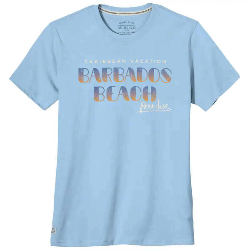 Redfield Übergrößen T-Shirt Print Barbados hellblau