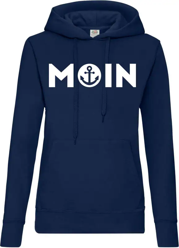 Youth Designz Damen Hoodie MOIN Anker Pullover Spruch Hafen Hamburg Logo Print