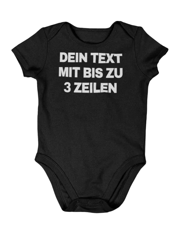 Unisex Kurzarm Baby Strampler bedrucken mit Wunschtext personalisiertes Geschenk