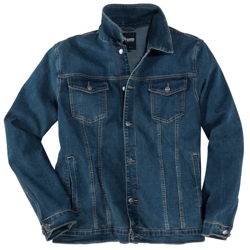 Jeansjacke Pioneer dark blue used look Übergröße hochwertig, bequem, 2XL-7XL NEU