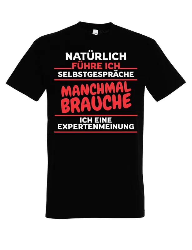 Herren T-Shirt SELBSTGESPRÄCHE Print Lustig Fun-shirt Geschenk Statement Männer