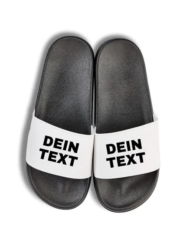 Unisex Badelatschen bedrucken Wunschtext personalisiertes Geschenk Herren Damen