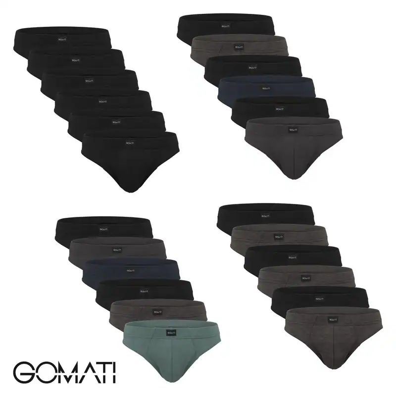 Gomati 6er Pack Herren Jersey Slips - Unterhosen für Männer Baumwolle