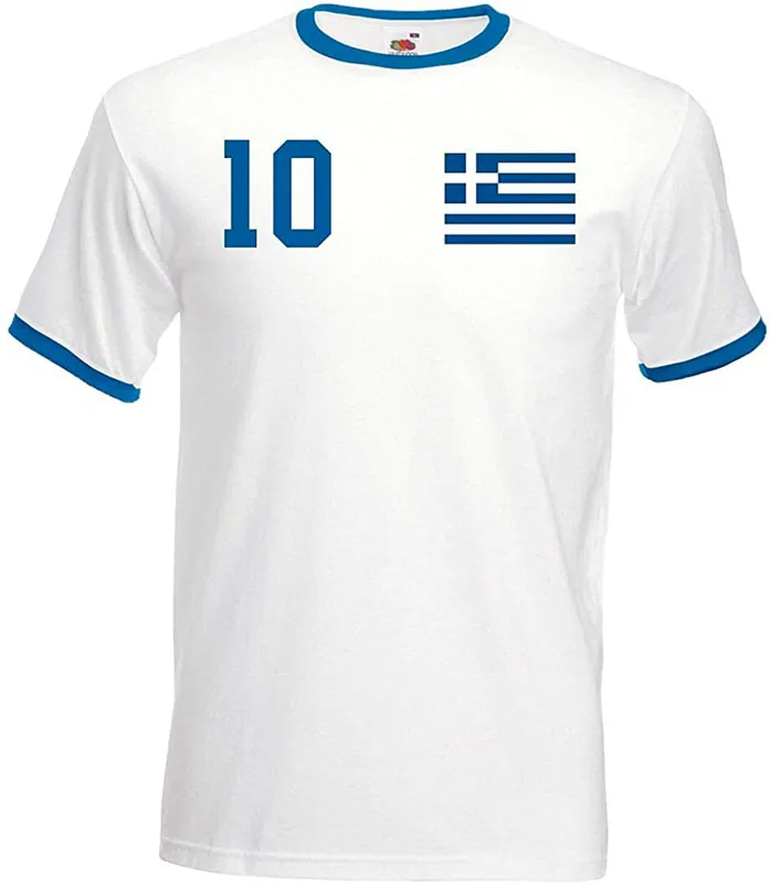 Youth Designz Herren T-Shirt Griechenland mit WUNSCHNAME + NUMMER Trikot EM WM
