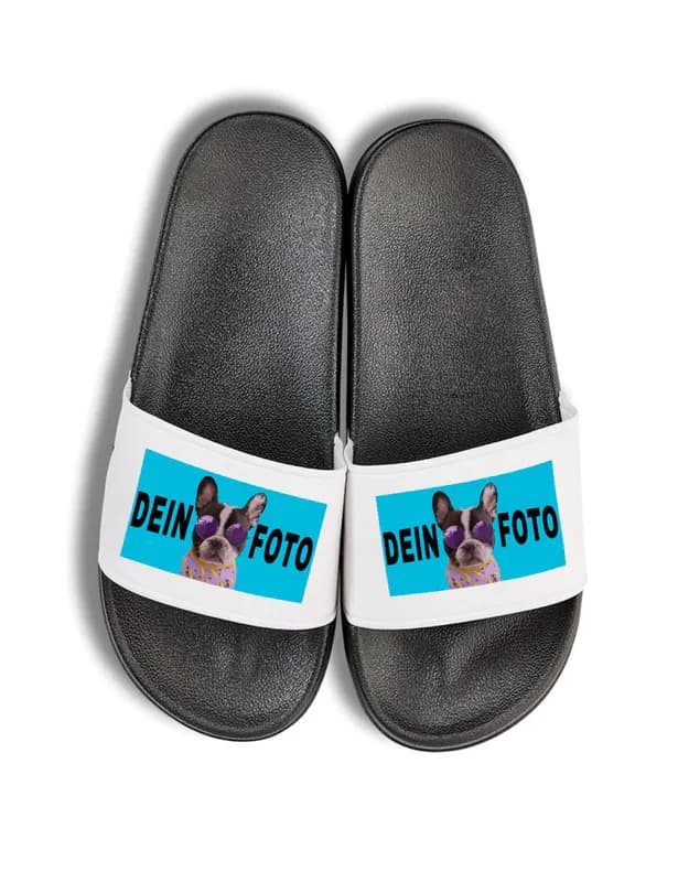 Unisex Badelatschen bedrucken mit FOTO Personalisiert Geschenk Herren Damen Fun