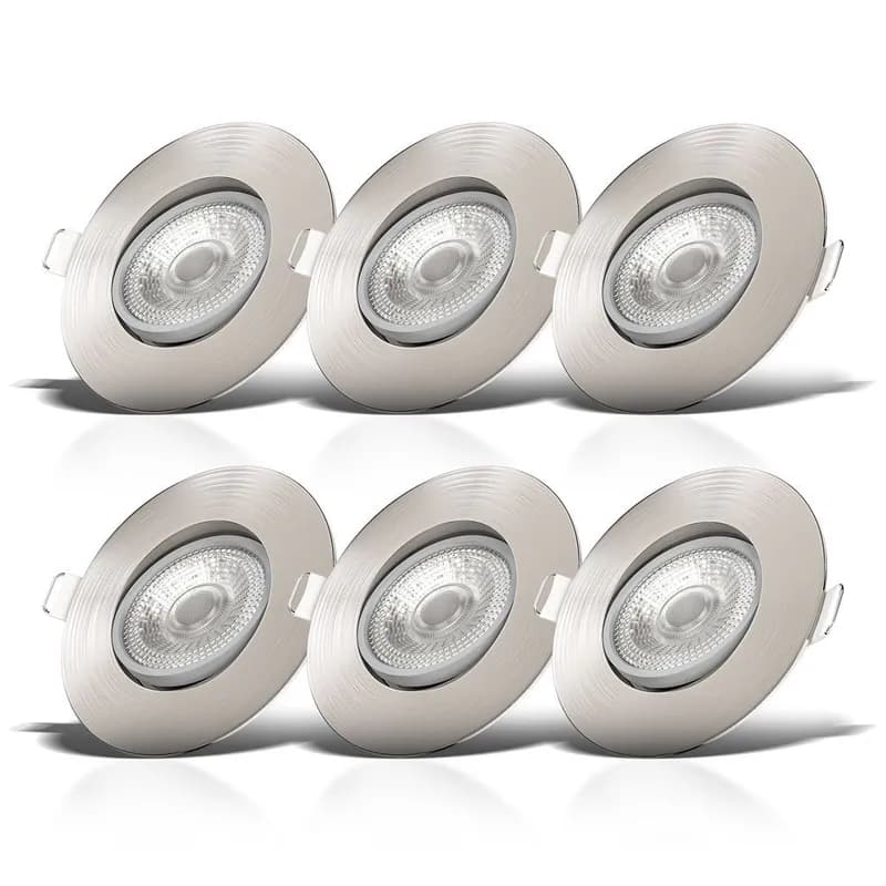 6x LED Einbaustrahler schwenkbar Spotlampe ultra-flach Deckenspots Wohnzimmer