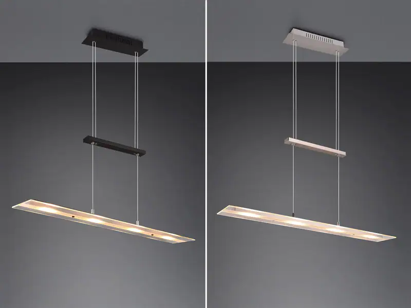 LED Zugpendelleuchte höhenverstellbar hängend übern Esstisch Kücheninsel
