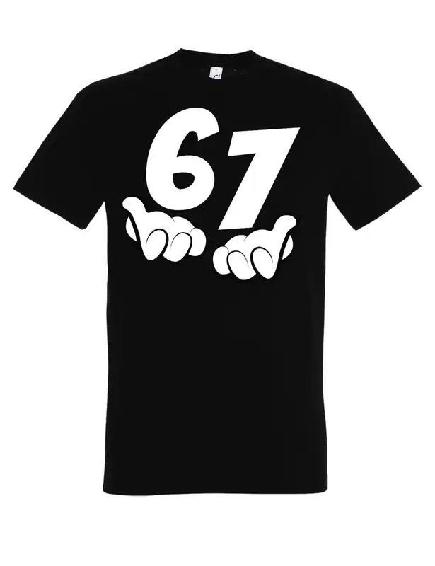 Herren "67" T-Shirt Aufdruck Print mit lustigen als Geschenk Statement Männer