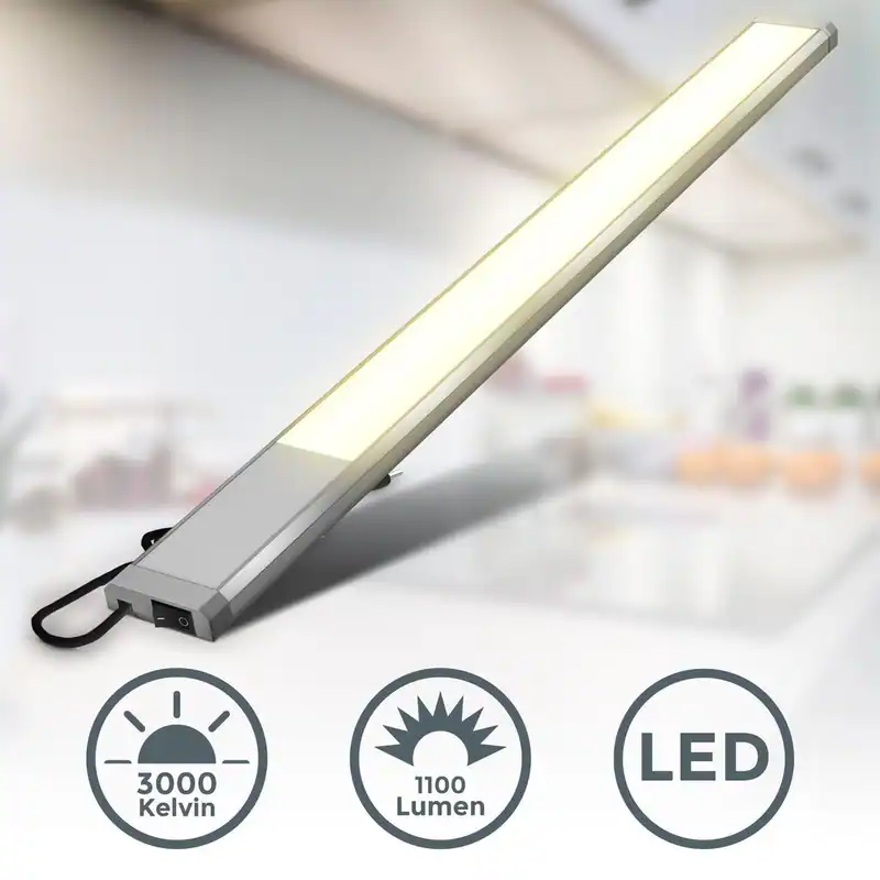 LED Unterbau-Leuchte Lampe 10W Küchen Aufbau-Strahler Lichtleiste Schrank silber