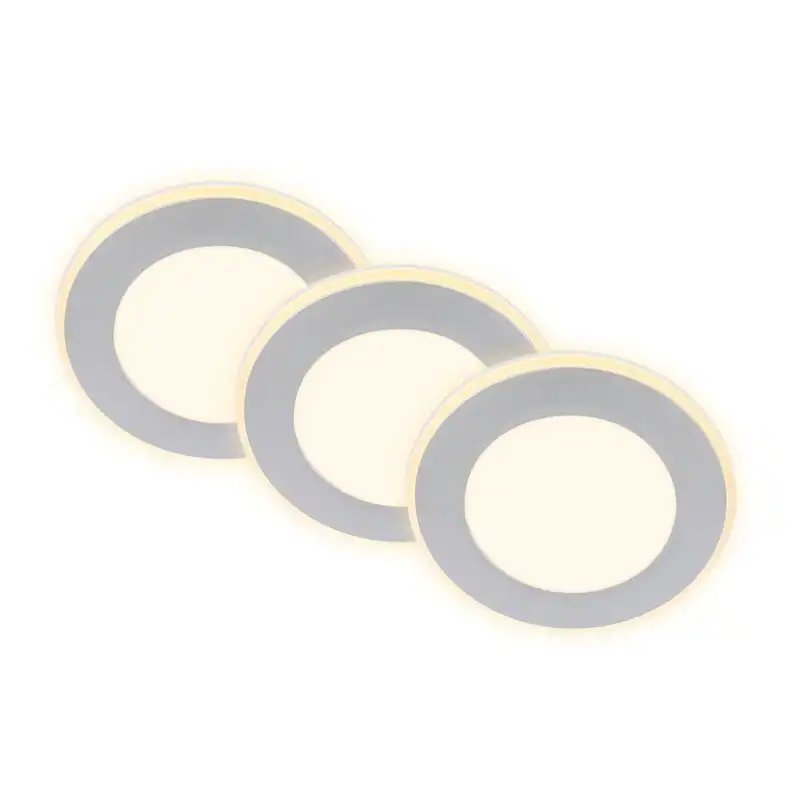 Briloner Gima 3er Set LED Einbaustrahler 230V, Nachtlichtfunktion, Flächen und R