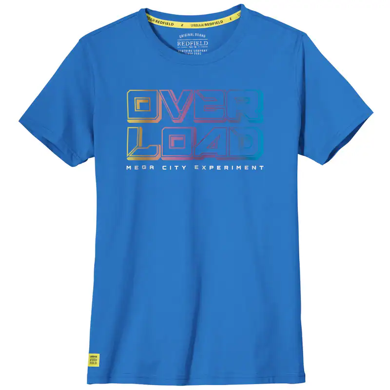 Redfield Übergrößen T-Shirt blau Print OVERLOAD
