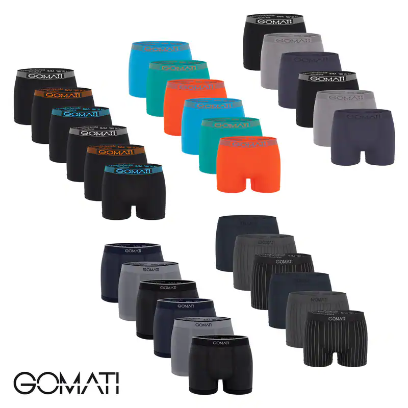 Gomati Herren Seamless Pants (6er Pack) Boxershorts ohne Nähte Microfaser