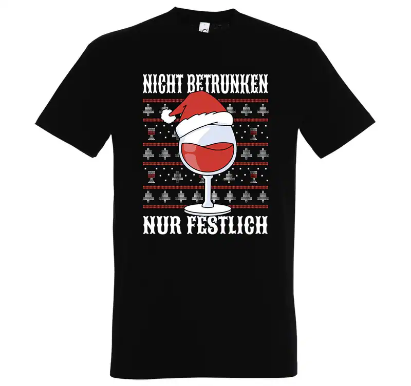 Youth Designz Nicht Betrunken nur Festlich Herren T-Shirt Weihnachten Santa