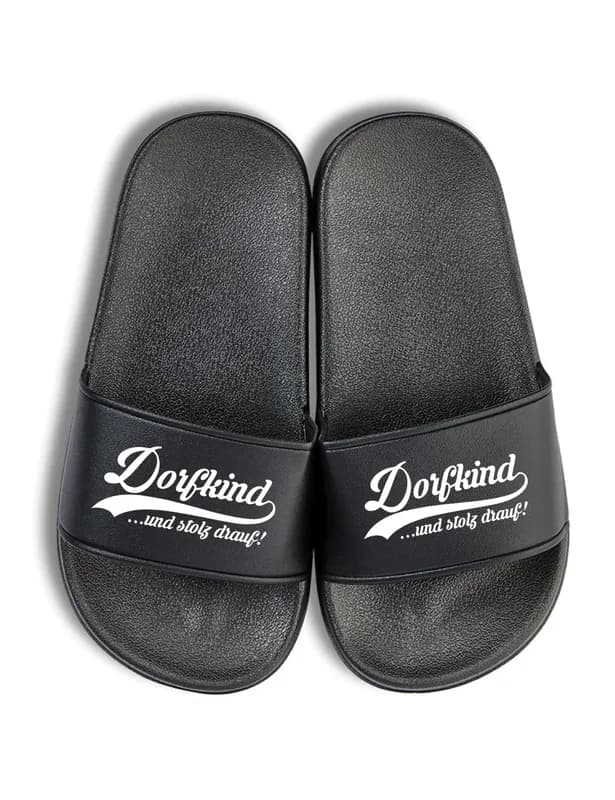 Dorfkind Letten für Kinder Sandalen Badelatschen Print Spruch Junge und Mädchen