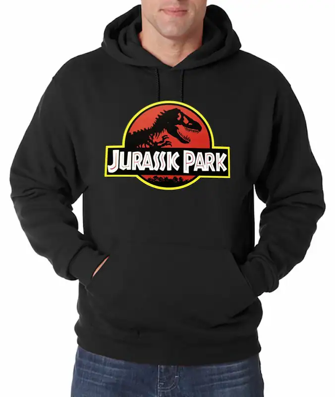 Youth Designz Herren Hoodie Jurassic Pullover Film Logo T-Rex Park Dinosaurier