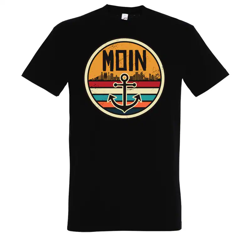 Youth Designz Moin Anker Herren T-Shirt mit Print Hafen Hamburg Heimat Spruch