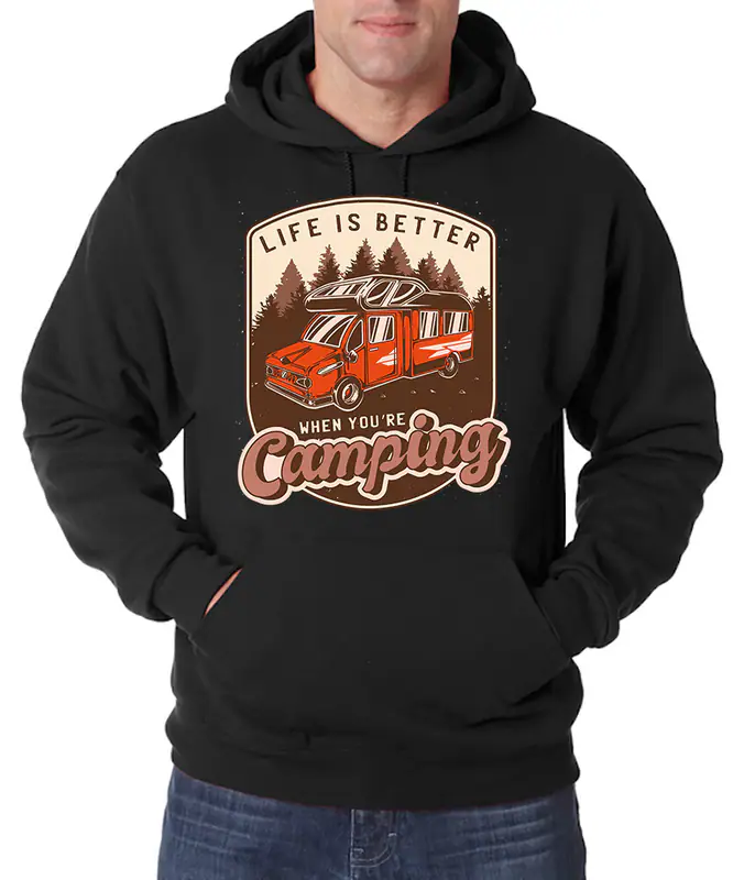 Youth Designz Herren Hoodie Life Is Better When You´re Camping Lustiger Spruch