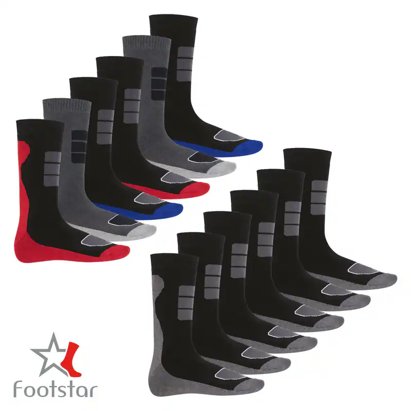 Footstar Herren Thermosocken (6 Paar) Vollfrottee Socken Warme Wintersocken