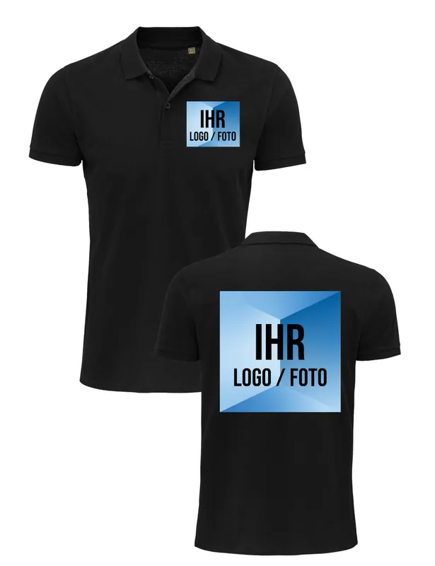 Herren Polo Shirt bedrucken mit Wunschfoto Print personalisiert Geschenk Männer