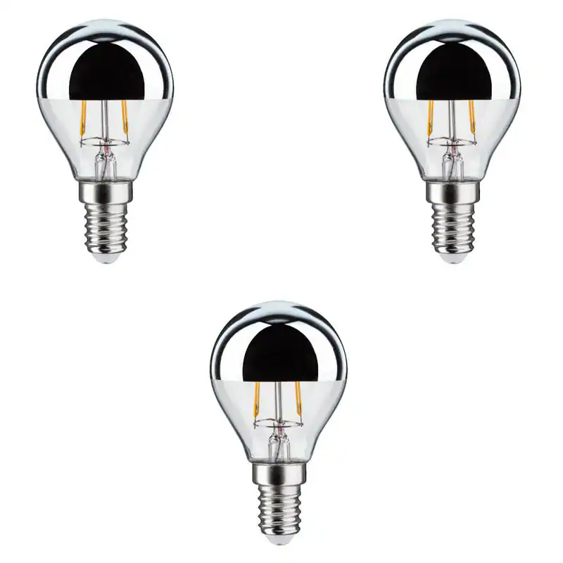 3 x Paulmann LED Tropfen 2,6W = 22W, 220 lm, E14, Kopfspiegel Silber, Warmweiß