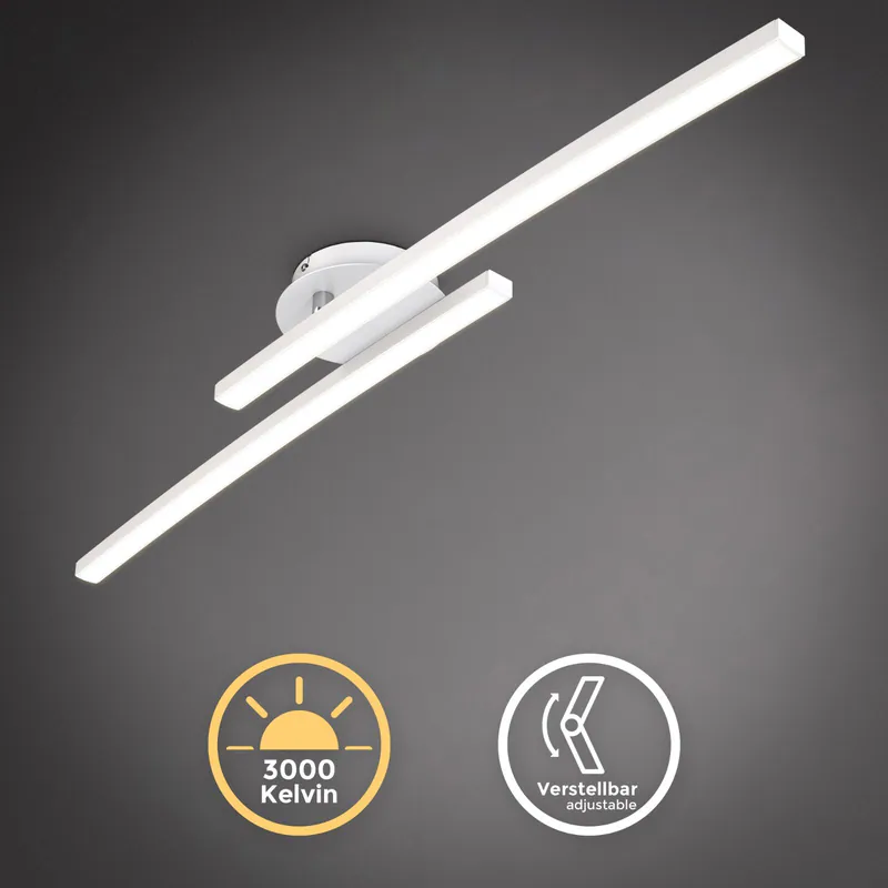 LED Deckenleuchte 57cm weiß schwenkbar Deckenlampe 12W warmweiß modern Küche