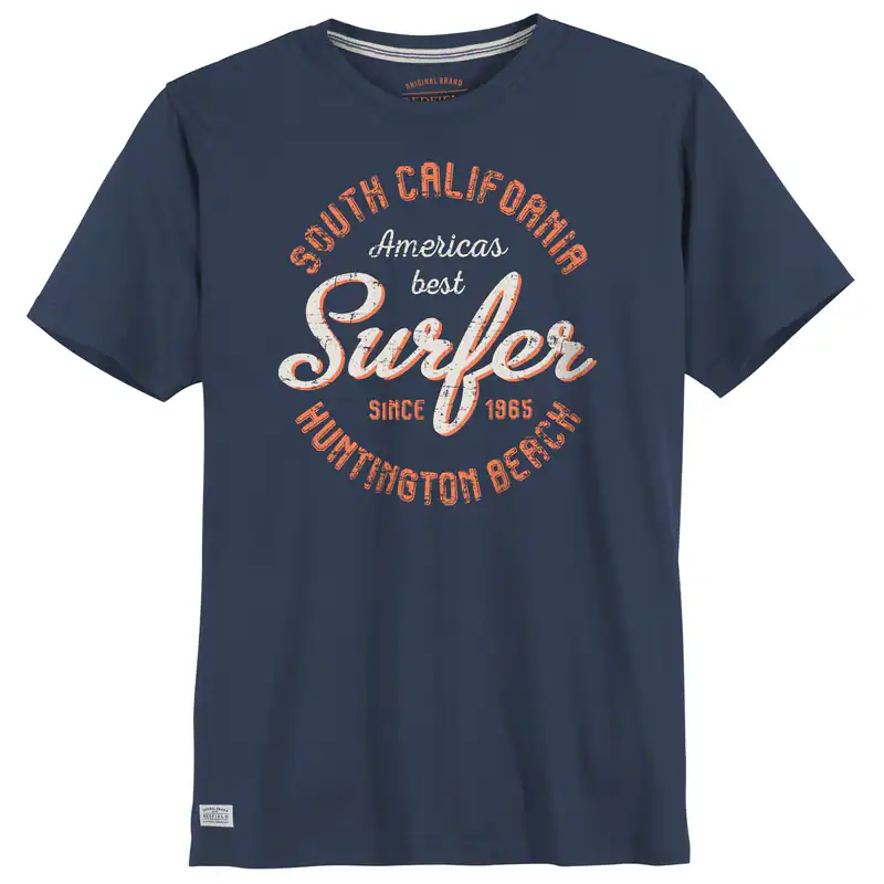 Redfield Übergrößen T-Shirt denimblau Print Surfer