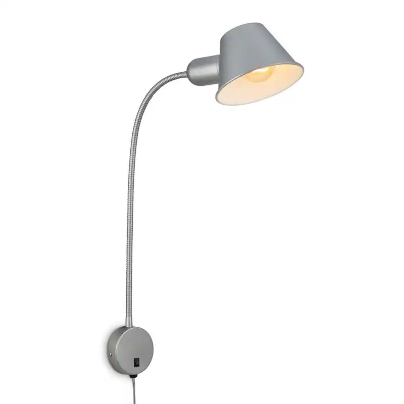 Bettleuchte Bettlampe schwenkbar Leselampe 1xE27 10W chrom Schlafzimmer Briloner