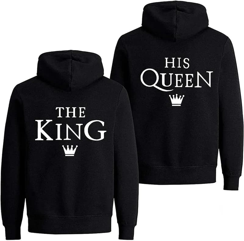 Couples Shop Herren Damen The King & His Queen Hoodie Pullover Partner Pärchen