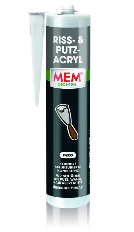 MEM Riss- und Putz-Acryl | Acrylat-Dichtstoff zum Ausbessern von Schäden, 300 ml