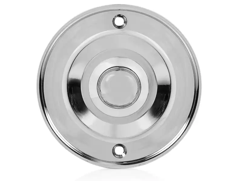 Runder Klingelknopf Chrom klassisches Design, Klingeltaster rund Klingelplatte