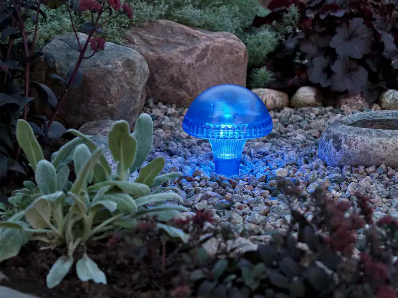 LED Solarleuchte Blau, Solarbeleuchtung für den Garten, Dekolicht Höhe 27,5cm